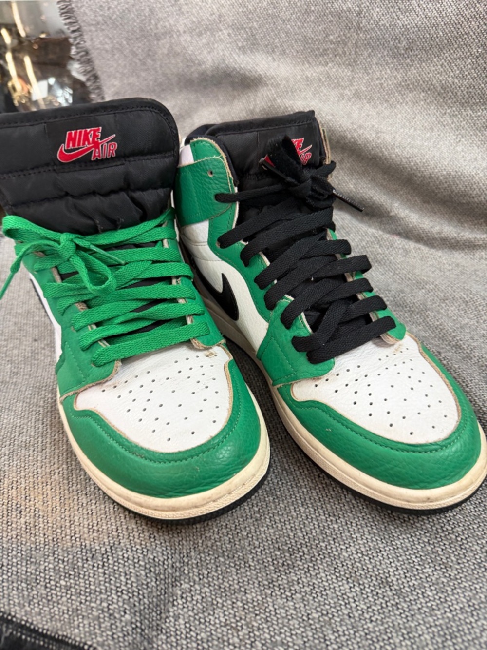 Nike Green White Black High-Top Sneakers